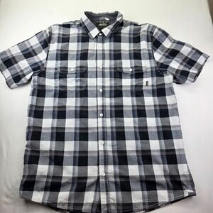 Vans Off The Wall Men's Short Sleeve Plaid Button Up Shirt Size L